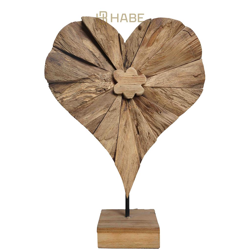 Heart on Wood Stand S 28x10x39 cm Natural